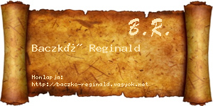 Baczkó Reginald névjegykártya